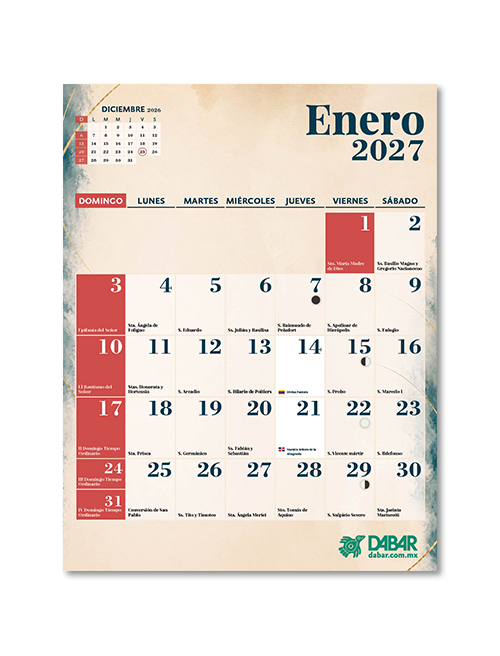 Combo calendarios Marianos 2027 (10 piezas)